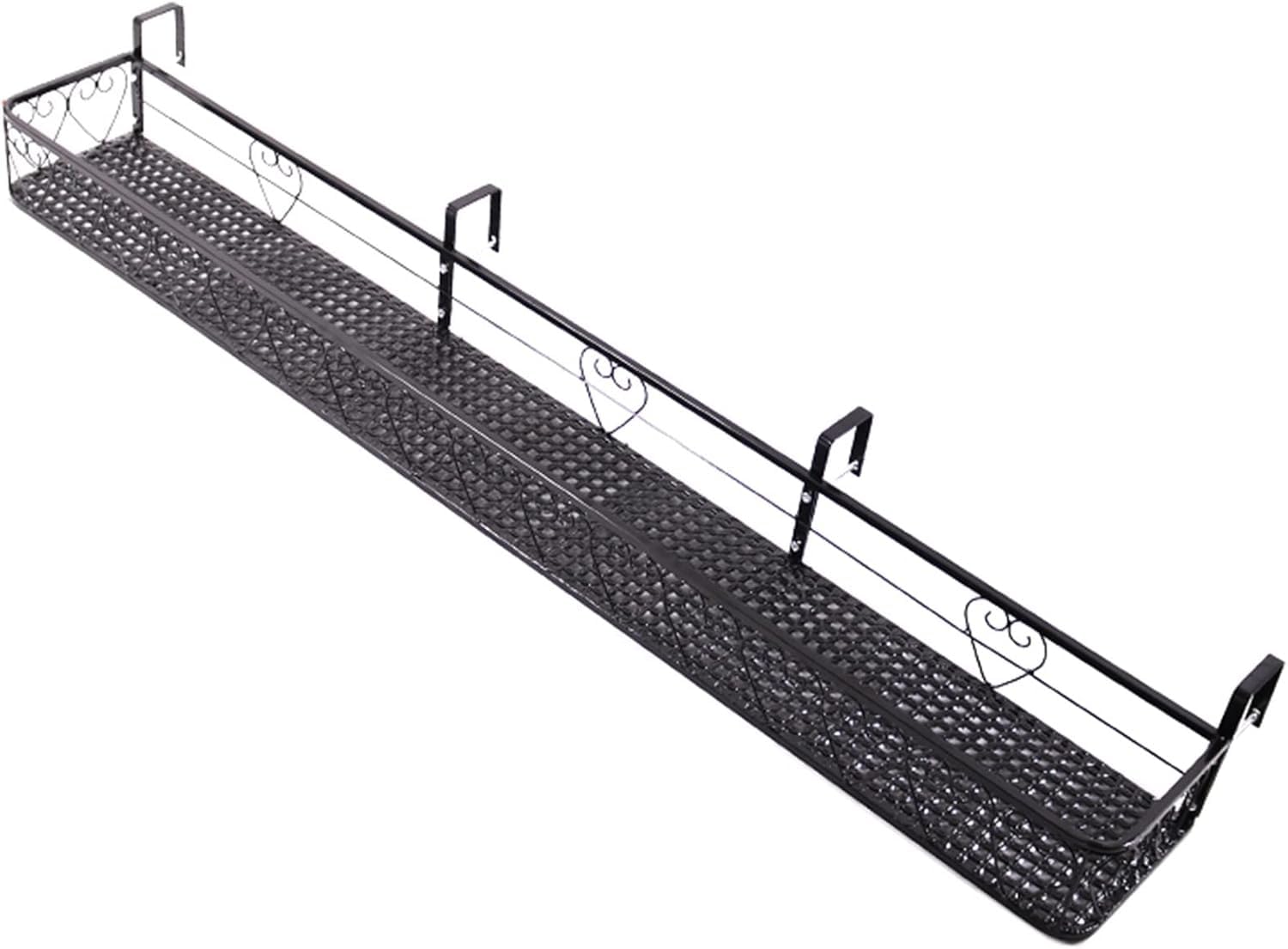 Pflanzenständer, Balkongeländer, Pflanzgefäß, 30 cm/50 cm/60 cm/80 cm/100 cm/120 cm/150 cm breit, Outdoor-Hängepflanze, Blumentopfhalter für Deck, Terrasse, Hof, Zaun, Fenster, 150 cm x 20 c