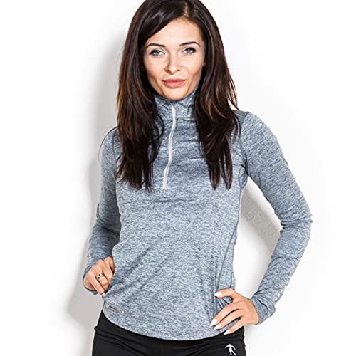 KEVIN LEVRONE Damen langarm Half-zip Laufjacke, Grau, L