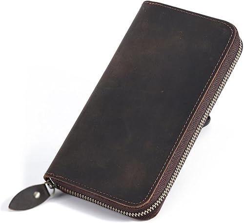 VSULZVNU Geldbörse Business Retro Große Kapazität Handtasche Herren Echtes Leder Geldbörse Herren Geldbörse (Farbe: E, Größe: 10,5 x 19,3 x 2,5 cm), D, 10.5*19.3*2.5cm