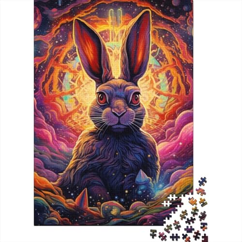 1000 Teile für Erwachsene, schwierige Puzzles, Kunst-Kaninchen, Holzpuzzle, Puzzles für Erwachsene, interessante Puzzles zur Stressreduzierung 29,53x19,69 Zoll