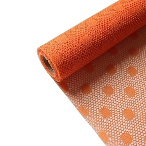 Blumen Geschenkpapier 50 cm x 5 Yards Rolle, Netz, halbtransparent, Blumen-Geschenkpapier, Gaze, Punkte, Blumenstrauß, Verpackung, Garne, Floristen-Materialien, Hochzeit, Hohlgarn(Big hole-06)