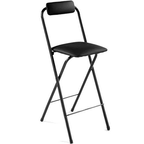 DKSNAJ Leomix Klapphocker mit gepolstertem Sitz, hoher Hocker mit Rückenlehne, Bar-Büro-Gitarrentisch, Klappstuhl, tragbarer Barhocker für Erwachsene, 1 Packung, 70 cm Wisdom