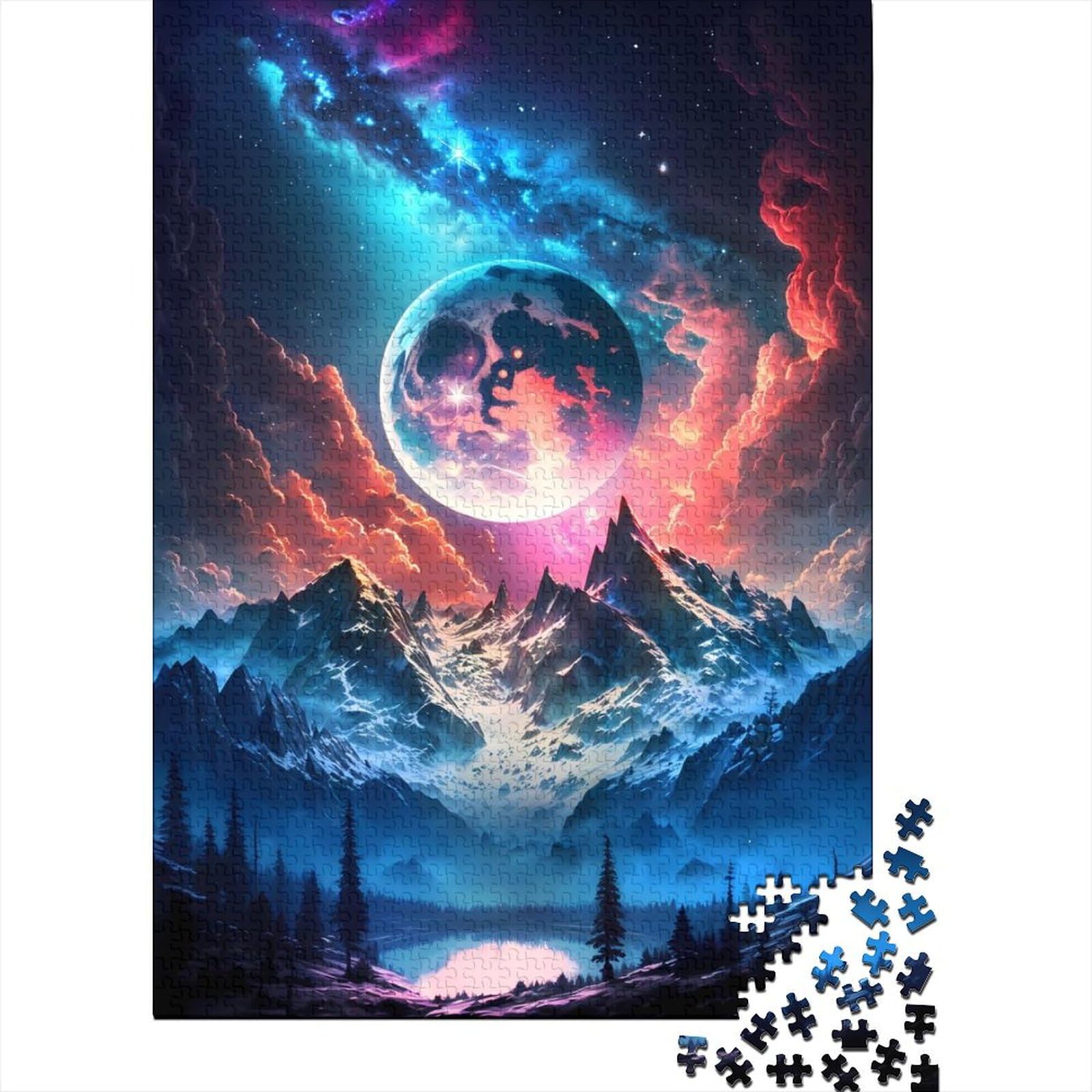 1000 Teile für Erwachsene Schwieriges Puzzle „Berg des Kosmos“ Großes Puzzle für Erwachsene Puzzles für Erwachsene Lernspiel Herausforderungsspielzeug 75x50cm