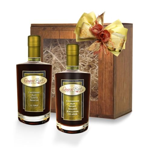 Premium Rum Geschenkbox Caribbean Rum Spirit 10 Jahre & Reserva 15 Jahre 2x 350 ml 40% Vol.