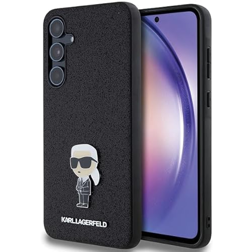 CG Mobile Karl Lagerfeld KLHCSA55GKNPSK Hülle für A55 A556 Schwarz hardcase Fixed Glitter Ikonik Logo Metal Pin