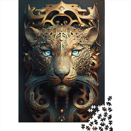 1000-teiliges Puzzle für Erwachsene, Mystischer kosmischer Leopard, Holzpuzzle, Puzzle für Erwachsene, Teenager, Spielspielzeug für Erwachsene, Familienpuzzle, Geschenk, 75 x 50 cm