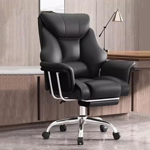 Boss Chair Big and Tall Bürostuhl Gonomic Chefsessel, Drehstuhl mit Rückenlehne, Computerstühle, Gaming-Luxus-Schreibtischstuhl aus Leder mit stabilisierenden Rollen Run forward