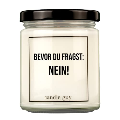 candle guy Duftkerze | bevor du fragst: Nein! | Handgemacht aus 100% Sojawachs | 70 Stunden Brenndauer