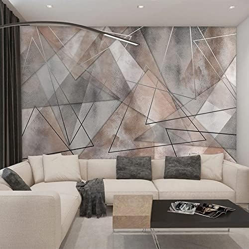 XLMING Abstrakt Geometrisch Grau Linie Vintage 3D Tapete Home Dekoration Wohnzimmer Sofa Schlafzimmer Tv Hintergrund Wand-300cm×210cm