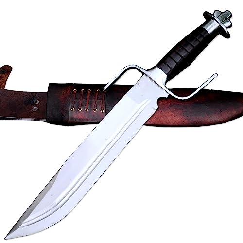 Großes Bowiemesser-35 cm lange Klinge Norseman Bowie-Überlebens- und Kampfmesser-Handgefertigtes Messer aus Nepal-Kurzschwert-großes Messer-geschmiedete Schwerter