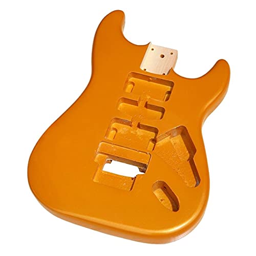 Gitarrenkorpus unfertig Dunkler Dunkler Gold Farbe Dunkler Gelb Elektrische Gitarre Körper Pappel Holzfass 5, 7 Cm Taschenbreite