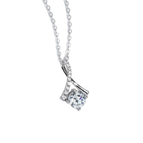 CLLBANT 1ct D Farbe Moissanite Anhänger Halskette 925 Sterling Silber 40 + 2 + 3cm Halskette Schmuck