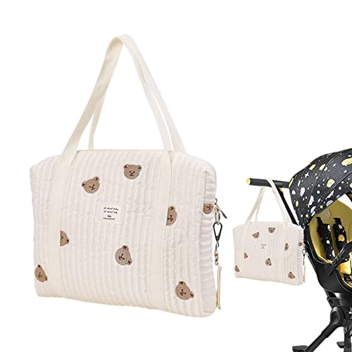 Lambo Tragetasche Wickeltasche, Baby Wickeltasche Stilvolle Große Kapazität Baumwolle Reise Wickeltasche Tragetasche Henkeltaschen Tragbare Leichte Babytasche Tasche Mit Kinderwagen Haken