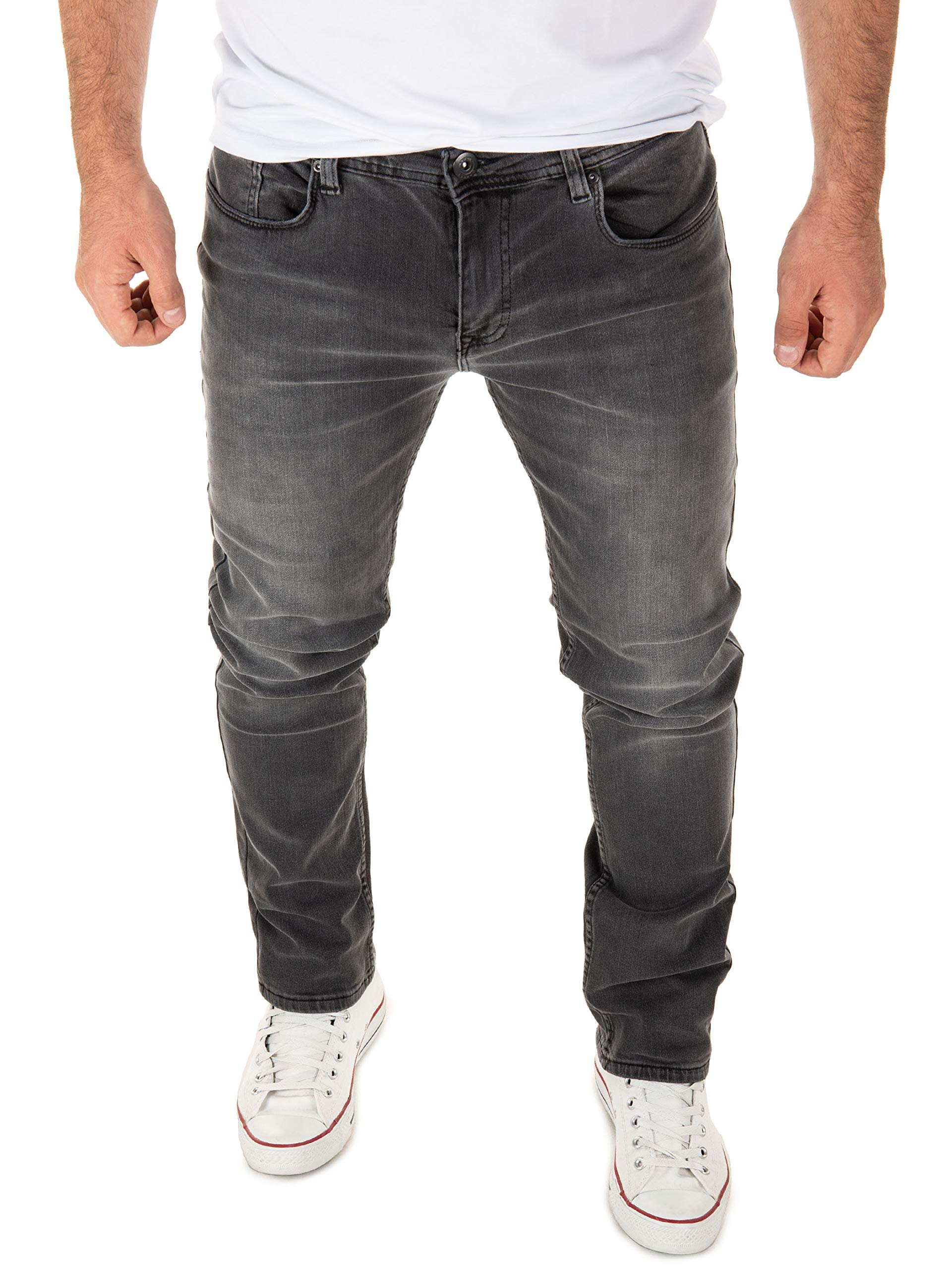 WOTEGA Justin - Herren Jeans Hosen - Slim Fit Jeanshose für Männer - Stretch Herrenhose Slimfit, Grau (Magnet 193901), W33/L32