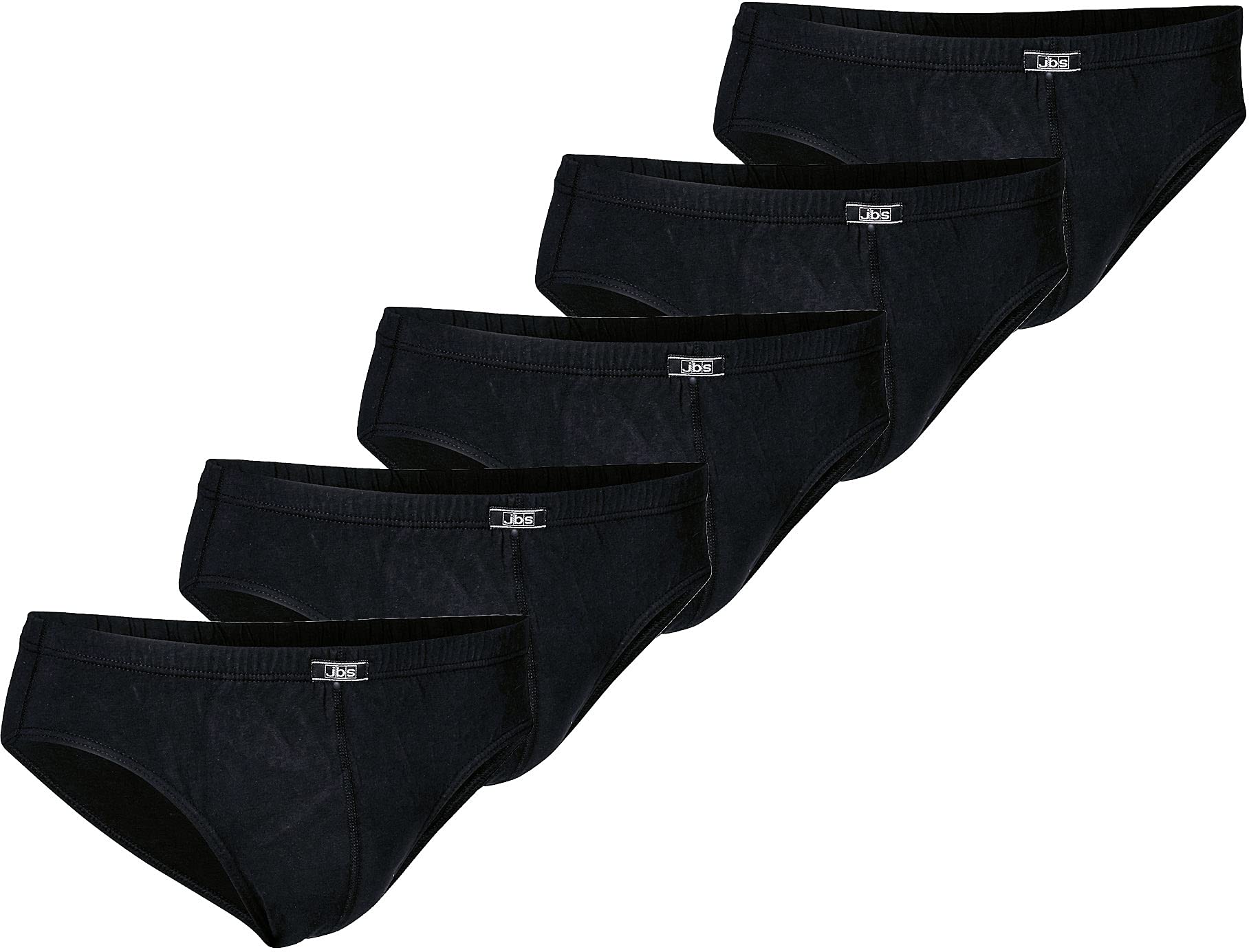 jbs Mini Slips für Herren, Unterhosen für Männer im Set aus ökologischer Baumwolle, Slip im 5er-Pack, schwarz, M