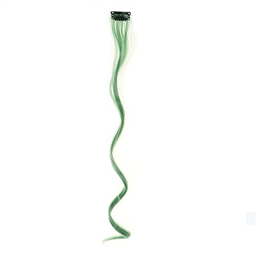 Clip-in-Haarverlängerungen Farbige Clip-in-Haarverlängerungen, 55,9 cm, Regenbogenfarben, lange, glatte Haarteile, Clip-in-Synthetik, Halloween, Cosplay, Mode, Party, Geschenk for Frauen und Mädchen C