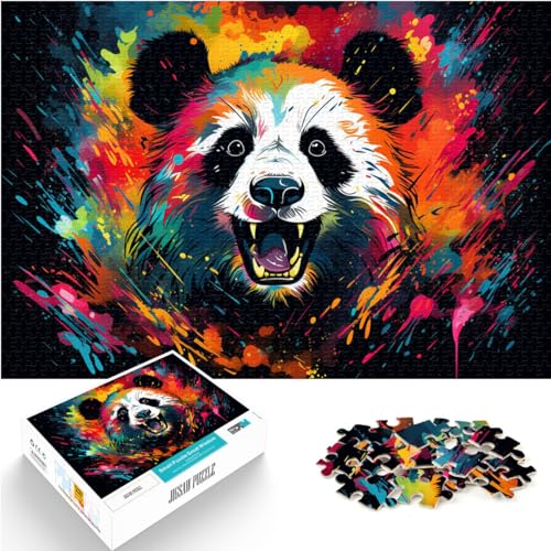 Puzzle Fantasie Bunte Panda-Puzzles für Erwachsene 1000 Teile Holzpuzzle Spielzeug Puzzles Lernspiele Stressabbau-Puzzles 1000 Teile (50 x 75 cm)