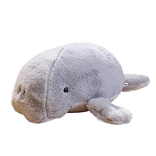 South Manatee Kuscheltiere Plüschtier, 19,7 Zoll Grauer Dugong Weiches Plüschkissen Dekoration Meerestierpuppe Geschenke for Kinder Kinder Jungen(Gray,50cm)