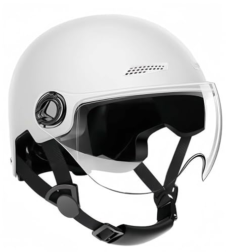 Offener Helm, Halber Motorradhelm Mit Visier, Cruiser-Schutz In ECE-Geprüftem Fall, Schützt Effektiv Die Verkehrssicherheit, Unisex C,52-60CM