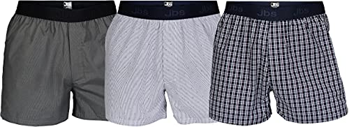 jbs Boxershorts für Herren, Unterhosen für Männer im Set aus ökologischer Baumwolle, lockere Shorts für Herren im 3er-Pack, Mehrfarbig, L