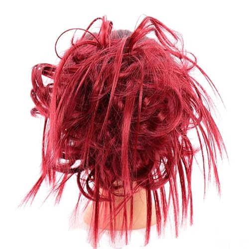 Haarteile Haarknoten Synthetische Haarknoten-Verlängerung Messy Chignon Scrunchie Short Straight mit elastischen Haarbändern Hochsteckfrisur Haarteil Hitzebeständig for Frauen Brötchen Haare (Color :