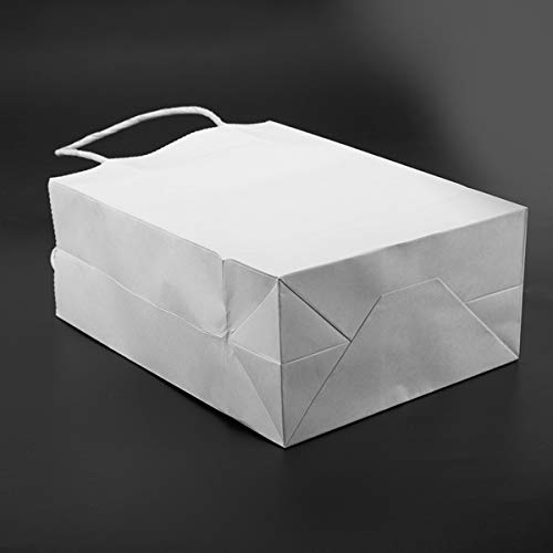 Knadgbft 50Pcs Kraftpapier Tasche Einkaufstasche Einkaufen Geschenk Tasche Takeaway Verpackung Papier Tasche Runde Seil Einkaufstasche