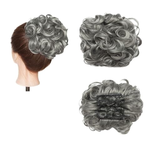 Haarteil Haargummi Synthetischer großer Kamm-Clip in lockiger Haarverlängerung, Chignon-Haarteile, Hochsteckfrisur, Abdeckung, Haarteil, Verlängerung, Haarknoten Haarverlängerung(B)