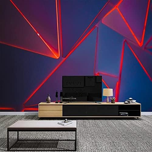 XLMING Cooles Rotes Licht Geometrische Dreiecke 3D Tapete Home Dekoration Wohnzimmer Sofa Schlafzimmer Tv Hintergrund Wand-350cm×256cm