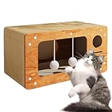 Katzenkratzbretthaus, Katzenhäuser mit Kratzunterlage - Katzenkratzhaus-Kombination aus Pappe - Scratcher House Bed Lounge Kratzbrettauflage – 2-in-1-Kratzhaus zum Spielen