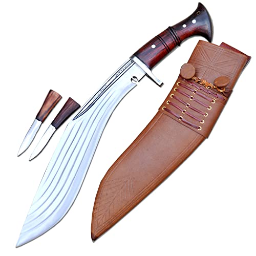 THE NEPAL 35 cm lange Klinge, authentisches Gurkha-Kukri-Messer, 5 volle Khukuri-Messer, Machete, großes Khukuri, gehärtet, geschärft, gebrauchsfertig, funktionsfähige Kukri-Machete