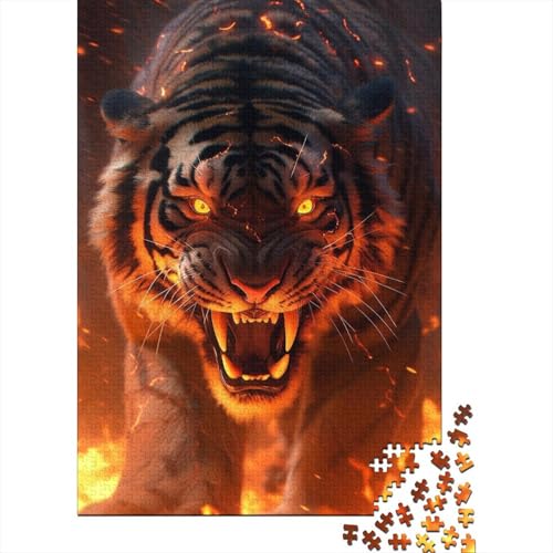 Volcanic Tigers Holzpuzzle für Erwachsene, 1000 Teile, für Erwachsene, schwierige Puzzles, Geburtstagsgeschenk für Erwachsene, Jungen und Mädchen (Größe 75x50cm)