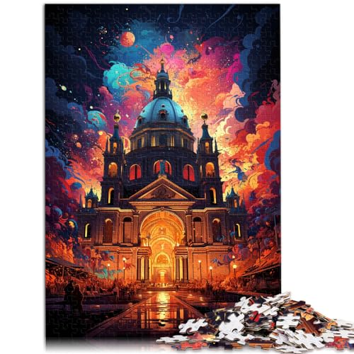 Puzzle für die farbenfrohe Psychedelie der St.-Stephans-Basilika. Schwieriges, anspruchsvolles Puzzle aus Holz mit 1000 Teilen. Viel Spaß beim Spielen für 1000 Teile (50 x 75 cm).