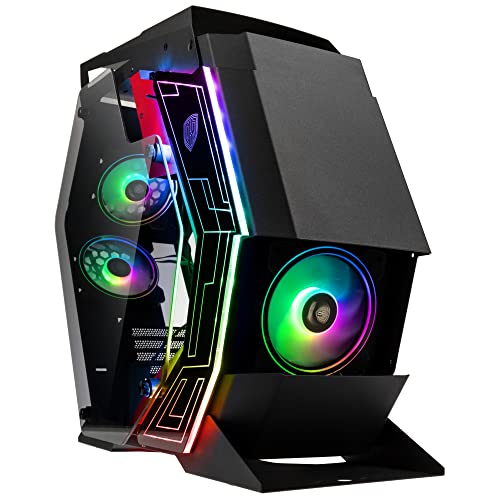 KOLINK Chungus Hench PC Gehäuse Big Tower ATX Gehäuse A RGB PC-Gehäuse, Tempered Glass Computergehäuse für PC, Gaming Tower, PC Hülle mit Lüfter, PC Gehäuse Durchsichtig