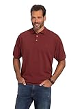 JP 1880 Herren Polo Bauchfit Poloshirts, Dunkel Kirschrot, 5XL