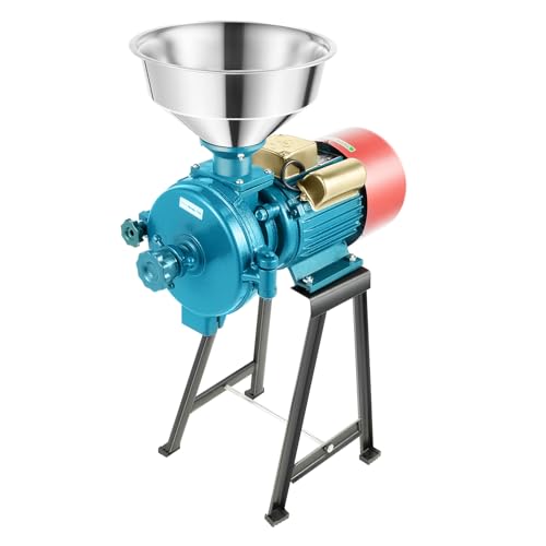 1500W Elektrische Mühle Körner Mais Weizenfutter 110V Haushaltsmühle 1400r/m Blau Elektrischer Getreideseparator Geeignet zum Mahlen von Reis Körnern Gewürzen und anderen trockenen Waren