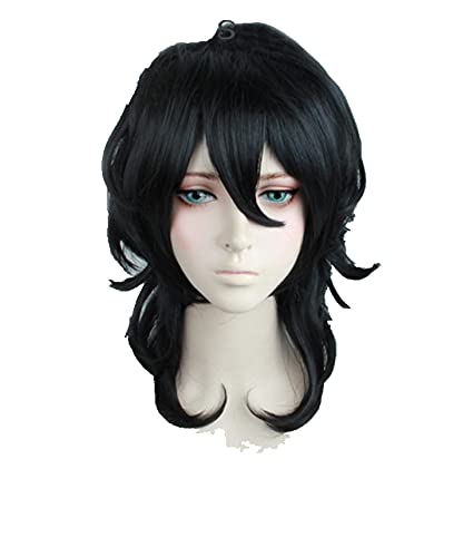 Anime cosplay perücke Game Anime Ensemble Sterne Sakuma Rei 40cm Kurzes schwarzes Haar Hitzebeständige Cosplay Kostüme Cos Haarperücken+Perücke Kappe