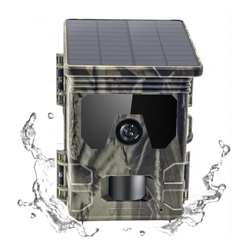 LMHOME Solar Wildkamera 2,7K/1520P 30fps 58MP mit 940 nm No Glow Infrarot LEDs, Bewegungsmelder Nachtsicht, IP66 Wasserdicht für Wildtierbeobachtung & Heim Sicherheit