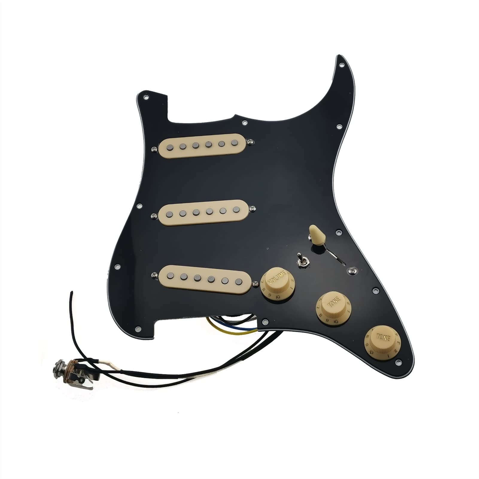 Geladenes Gitarren-Pickguard Pickups Gitarre. SSS. Einzelne Spulen ALNICO 5 Pickups Geladene Pickguard/Gelbe Pickup-Abdeckungen Set