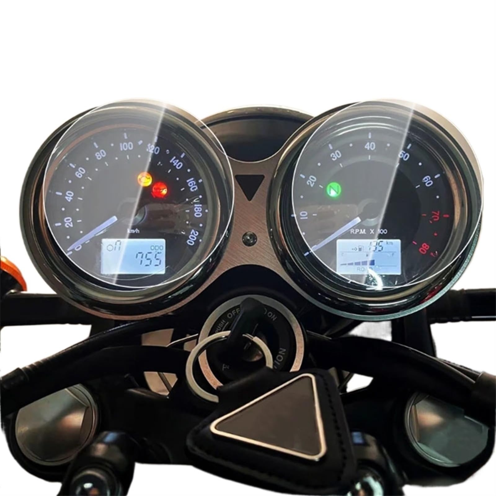 VLZUNO Motorrad Scratch Cluster Screen Dashboard Schutz Instrumentenfolie, for Triumph Bonneville T100 Bonneville T120 Thruxton R Armaturenbrett-Displayschutz(2 PCS)