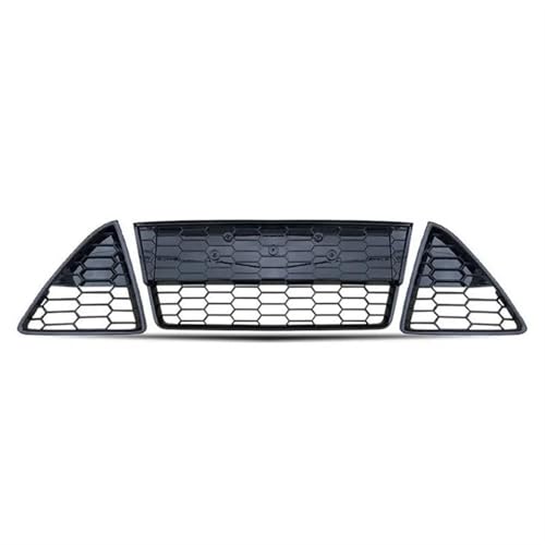 Frontgrills Für Ford Für Focus 2012 2013 2014 Frontstoßstange Unterer Kühlergrill Renngrill Grills Wabengitter Glänzend Matt Schwarz Mesh Front Bumper Grille(Honeycomb 3 Pcs)