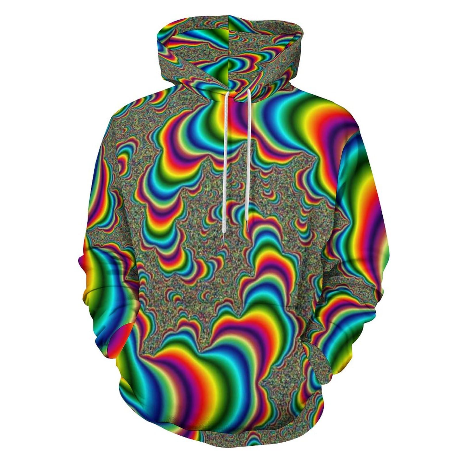 HABXNJF Kapuzen-Sweatshirt, Psychedelic Trippy Rainbow Hoodie, Fashion Hoodie mit Tasche für Herren Damen, Psychedelic Trippy Rainbow, 6XL