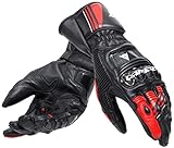 Dainese Druid 4 Gloves Motorradhandschuhe Sport Racing Handschuhe Leder, BLACK/LAVA-RED/WHITE, M