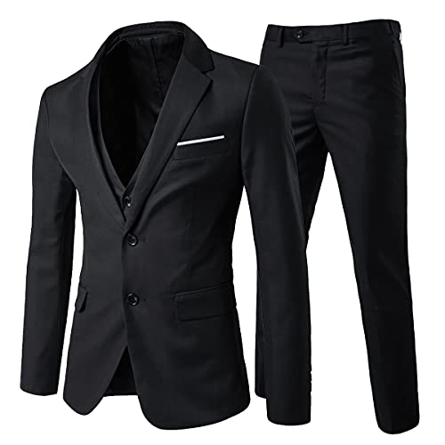 Allthemen Herren 3-Teilig Slim Fit Anzug Zwei Knöpfe Business Sakko