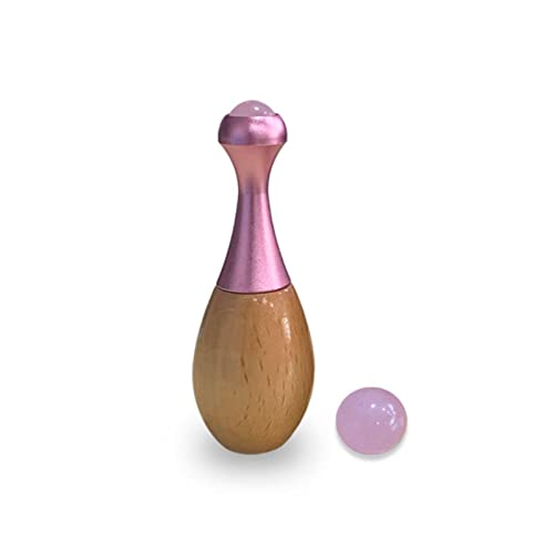 Kleine Taille Jade Massage Roller Ball Auge Gesicht Massage Stick Schaben Roller for Gesicht/227 (Color : Pink)