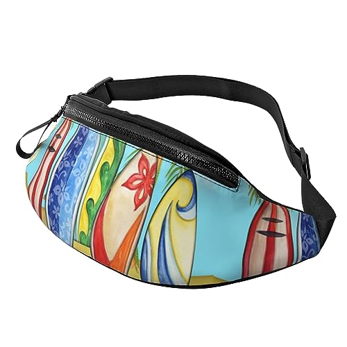 HSJFS 3D-Wand-Gürteltasche, Unterwasserwelt, Fisch-Druck, verstellbare Hüfttasche, lässige Brusttasche, Surfbrett, Einheitsgröße