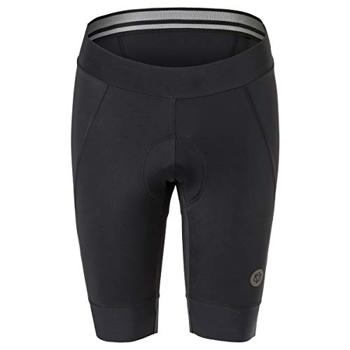 AGU Radhose II Essential Damen, Fahrrad Short für Damen mit Elastischer Bund, Flatlocknähte, mit Sitzpolster Grün 95 Chamois, Recyceltes Polyester - Schwarz - M