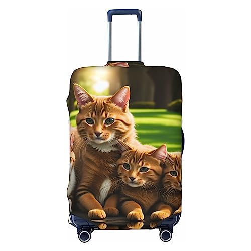 Miniks Reisegepäckhülle mit vier Katzen, strapazierfähig, passend für 45,7 - 81,3 cm große Gepäckstücke, Größe XL, Schwarz, X-Large