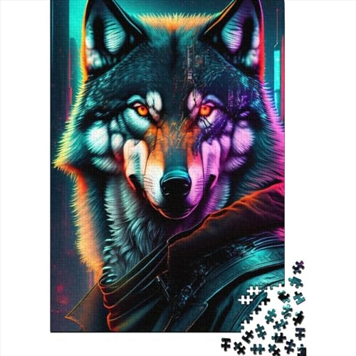 Fantasy Strange Wolf für Erwachsene, schwieriges Puzzle mit 1000 Teilen, Puzzle für Erwachsene, Teenager, Geburtstagsgeschenk, Geschenke für Erwachsene, 75 x 50 cm