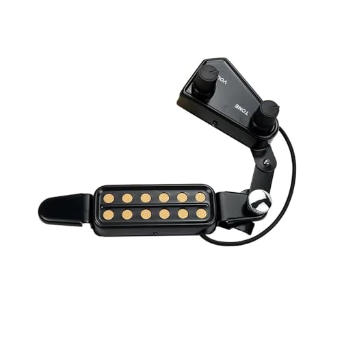 12-Loch-Clip-On-Sound-Pickup-Mikrofon-Draht-Verstärker-Lautsprecher Für Akustik-E-Gitarre-Wandler-Zubehör (Color : With Control)