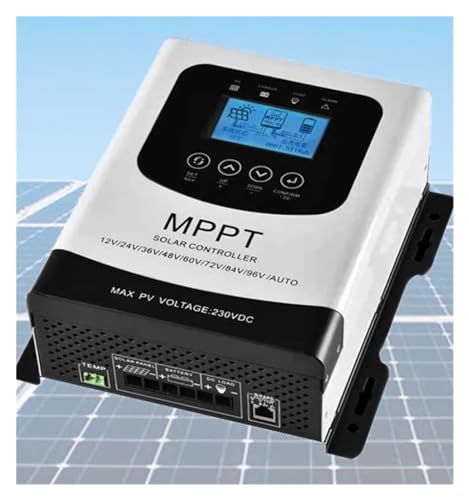 Solarregler, 230VDC 10A 20A 30A 40A 50A 60A 80A MPPT Solar Laderegler PV-Controller for 12V 24V 48V 60V 72V 96V Batterie(30A)